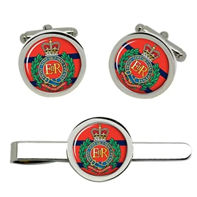 Image of Royal Engineers, British Army Cufflinks and Tie Clip Set