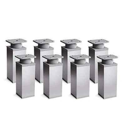 Image of Furniture Legs, Pack of 8, Height Adjustable Angular Profile: 40 x mm Design: Alu Sossai® MFV1 AL Height: 60 +20 Wood Screws Included