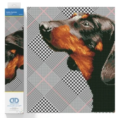 Image of Diamond Dotz Painting Kit: Intermediate, DD7, Noble Dachsie, 47 x 37cm