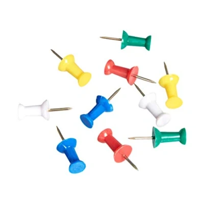 Image of Amazon Basics Push Pins, Assorted Colors, Steel Point, 200 Count