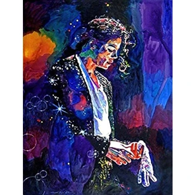 Image of TNXEV 5D Diamond Painting Kits Michael Jackson Full Drill Rhinestone Embroidery Craft for Home Wall Decor 30x40cm