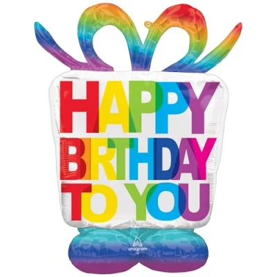 Image of amscan 4282911 Airloonz: Birthday Present Foil Balloon P70 (38&quot;/96Cmx 50&quot;/127Cm)