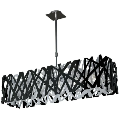 Image of Tokio Rectangular Pendant 5 Light G9 Polished Chrome/Black/White