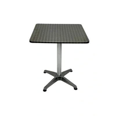 Image of BE Furniture Square Aluminium Bistro Table, Garden Cafe Patio Tables