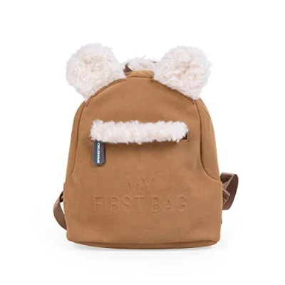 Image of CHILDHOME, Baby Backpack, School, Kindergarten, Nursery, Two Compartments, Lunchbag/Bottle Capacity, Removable Safety Buckle, Waterproof, My First Bag, Suede