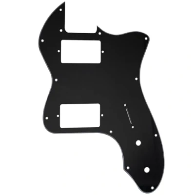 Image of Musiclily Pro 12 Holes Covered HH Guitar Pickguard For USA/Mexico Fender 72 Tele Thinline Style Electric Guitar, 3ply Black