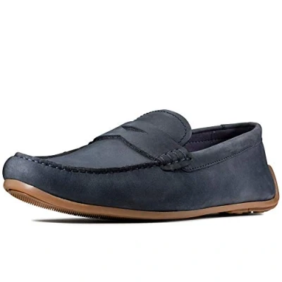Image of Clarks Mens Reazor Shoes Blue Nubuck Size UK 6