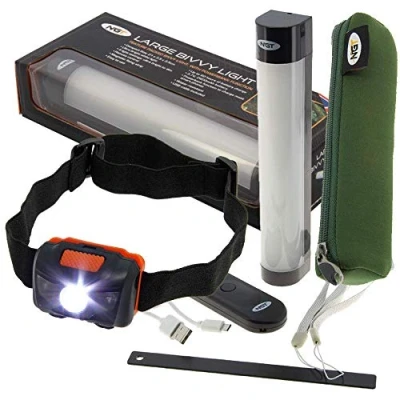 Image of DNA NGT Fishing Camping Rechargeable Bivvy Tent Light Power Bank Remote with Neoprene Case and FREE LED Headlight (Now Additional RED LED)