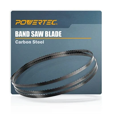 Image of POWERTEC 56 1/8 Inch Bandsaw Blades, 3/8&quot; x 18 TPI Band Saw Blades for Delta 28 180, 185, Pro Tech and Ohio Forge 3 Wheel 10&quot; Woodworking, 1 Pack (13164V)