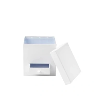 Image of Oasis WHITE 15CM SQUARE FLOWER GIFT HAT BOX LINED WITH DRAWER VALENTINES