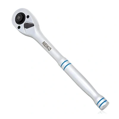 Image of Neiko 03117A 1/2 Inch Ratchet Wrench, 100 Tooth Reversible Ratchet, 3.6 Degree, Quick Release Drive 10&quot; Long Handle Oval Head Socket CR V Steel Half Rachet Wrench
