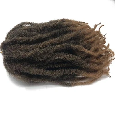 Image of Coolbers 18 Inch Afro Kinky Curly Crochet Braids Hair Extensions Ombre Brown Marleybob Twist Braiding (18 Inch, 1B/27)