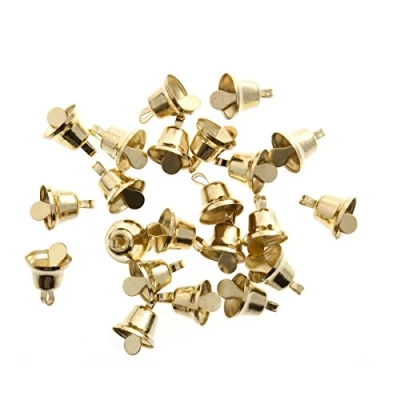 Image of 100 Gold 8mm Liberty Jingle Bells for Crafts Craft