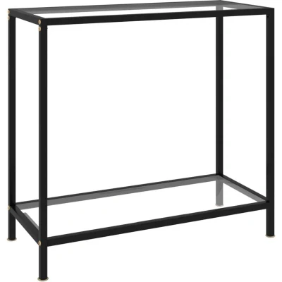 Image of vidaXL Console Table Transparent 80x35x75 cm Tempered Glass