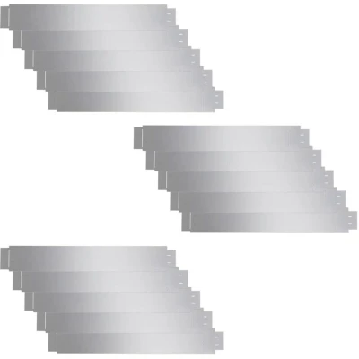 Image of vidaXL Set of 15 Flexible Lawn Fence Galvanised Steel 100 x 14 cm