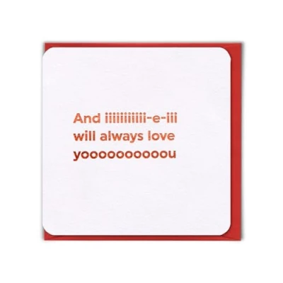 Image of Brainbox Candy Funny Valentines Cards &#039;And iiiiiiii e iii Will Always Love Yoooooou&#039; Witty Amusing Valentine&#039;s Day For Him Her Boyfriend Girlfriend Husband Wife Partner