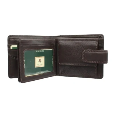 Image of Visconti Heritage Collection STRAND Leather Wallet with Tab Closure RFID blocking HT13 Chocolate
