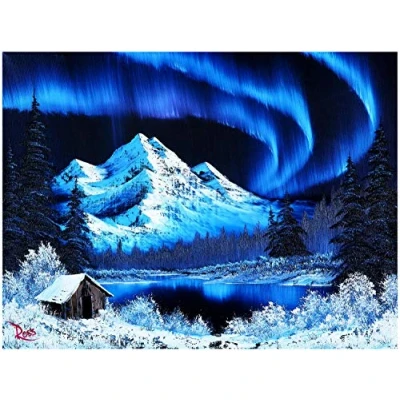 Image of Bob Ross Northern Lights Aurora Borealis Puzzle 1000 Piece Jigsaw