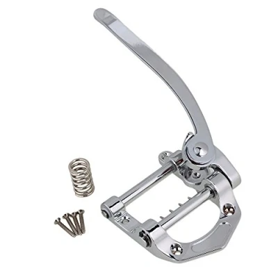 Image of Yibuy 224 x 98mm Zinc Alloy Silver Electric Guitar Tremolo Unit Vibrato Bridge