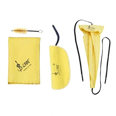 Image of perfk Saxophone Cleaning Cloth Swabs Mouthpiece Brush for Alto Tenor Soprano Sax Maintenance Kit