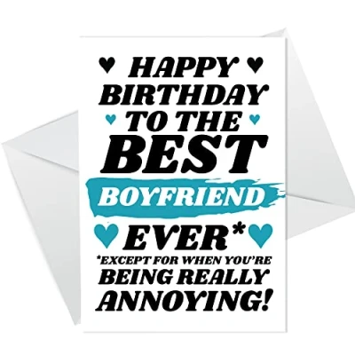 Image of Funny Joke Birthday Card For Best Boyfriend Rude Him Humour