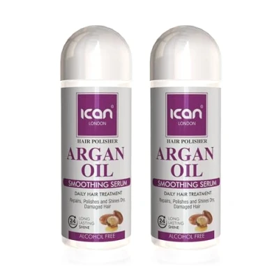Image of Ican London Hair Polisher Argan Oil Smoothing Serum, 2 X 207ml