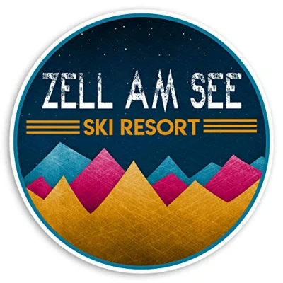 Image of 2 x 10cm Zell am See Austria Vinyl Stickers Ski Resort Luggage Sticker #34801 (10cm Wide)