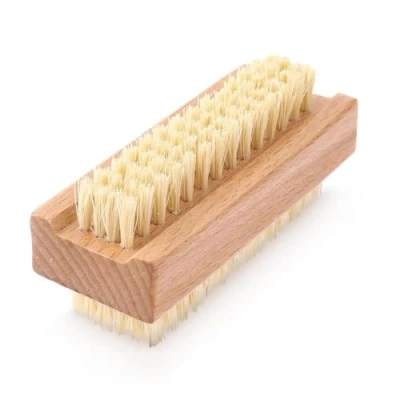 Image of Double Sided Wooden Nail Brush Hand Scrubbing Heavy Duty Cleaner