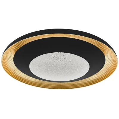 Image of Eglo Lighting Canicosa Led 4 Lamp Decorative Flush Ceiling Light Black, Gold Cct, Remote Control Included