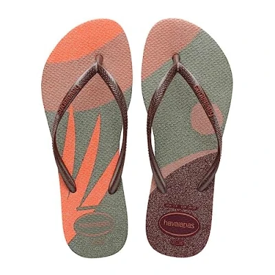 Image of Havaianas Women&#039;s Slim Glitter Palette Flip Flop, Crocus Rose, 1/2 UK