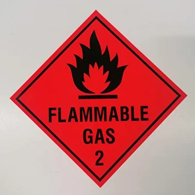 Image of Dangerous Substance Labels Flammable Gas Safety Sign Self Adhesive Sticker 100mm x