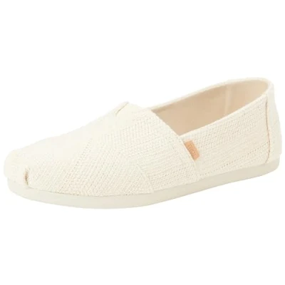 Image of TOMS Women&#039;s Alpargata Cloudbound Loafer Flat , Natural Undyed Metallic Linen Stripe,6.5 UK