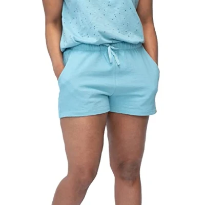 Image of greenjama Women&#039;s Short in Textured Pattern Pajama Bottom, Lagoon, 40