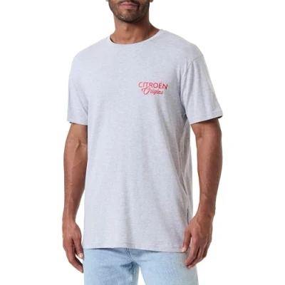 Image of CITROËN Men&#039;s T Shirt Origins Small &amp; Stampa Evolution Sketches Sul Retro C24s, Light Grey Melange, L