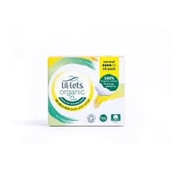Image of Lil Lets Organic Sanitary Pads Ultra Thin with Wings Normal x10 Pk 24