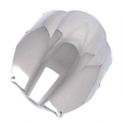 Image of Motorcycle Street Double Bubble Windshield Windscreen For Kawasaki NINJA ZX6R ZX 6R 636 2000 2001 2002 (Chrome)