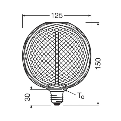 Image of OSRAM Decor LED Straw Filament Globe E27 3,5W black 1800K