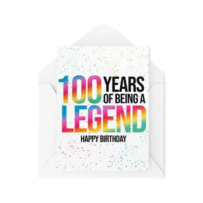 Image of Funny Milestone Birthday Cards 100 Years Of Being A Legend Card For Her Him Bestie Banter Joke Friend Son Daughter CBH1041