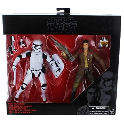 Image of Star Wars Black Series 6&quot; Poe Dameron and First Order Riot Control Stormtrooper 2 Pack Figure