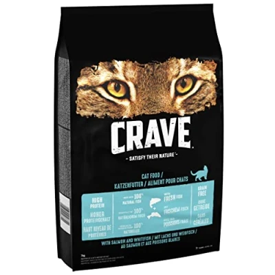 Image of Crave Dry Cat Food High Protein and Grain Free with Salmon WhiteFish, 7 kg (Pack of 1)