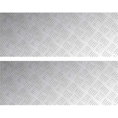 Image of vidaXL Aluminium Checker Plates 2 pcs Anti Slip 80x30 cm