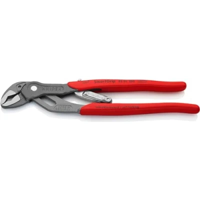 Image of Knipex pliers wrench and a in single tool grey atramentized, with non slip plastic coating 300 mm (self service card/blister) 86 01 SB