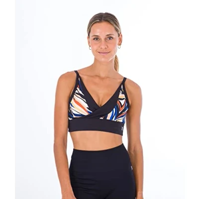 Image of Hurley Women&#039;s H2o Dri Colorblock Bralette T Shirt, Caviar, M