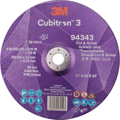 Image of 3M Cut &amp; Grind Disc 94343 36+T27230mmX4.2mmX22.23mm