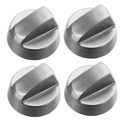 Image of Spares2go Hob Control Knob Switch for Lamona/Howdens Oven Cooker (Pack of 4, Silver)