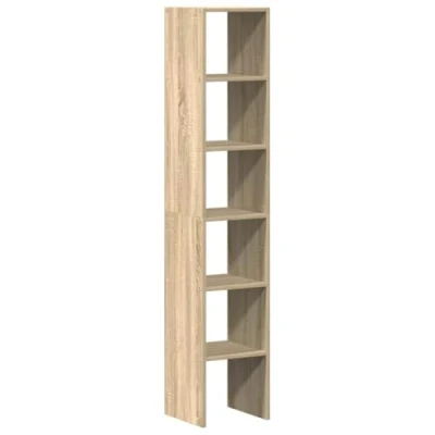 Image of vidaXL Bookcases 2 pcs Stackable Sonoma Oak 30x30x80 cm Engineered Wood