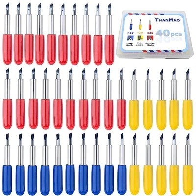 Image of THANMAO 40 Pcs Replacement Blades Compatible with Explore Air 2/Air 3 /Maker/Maker Cutting Machines includ 10PCS Fine Point Blades, 20PCS Standard Blaeds and Deep