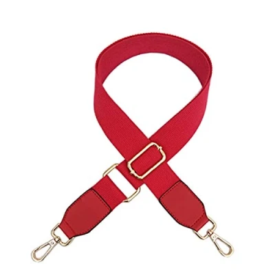 Image of ZOONAI Canvas Crossbody Shoulder Bag Strap Wide Handbag Purse Adjustable Replacement Belt (Red)