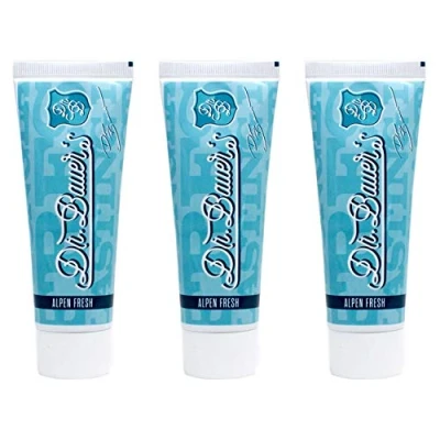 Image of Dr. Bauer Alpen Fresh Strong Mint Toothpaste 75ml with Refreshing Kick, bee Propolis, Essential Oils 3er Advantage Pack (3X 75ml)
