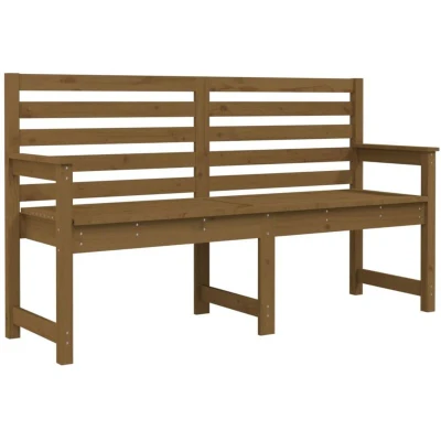 Image of vidaXL Garden Bench Honey Brown 159.5x48x91.5 cm Solid Wood Pine